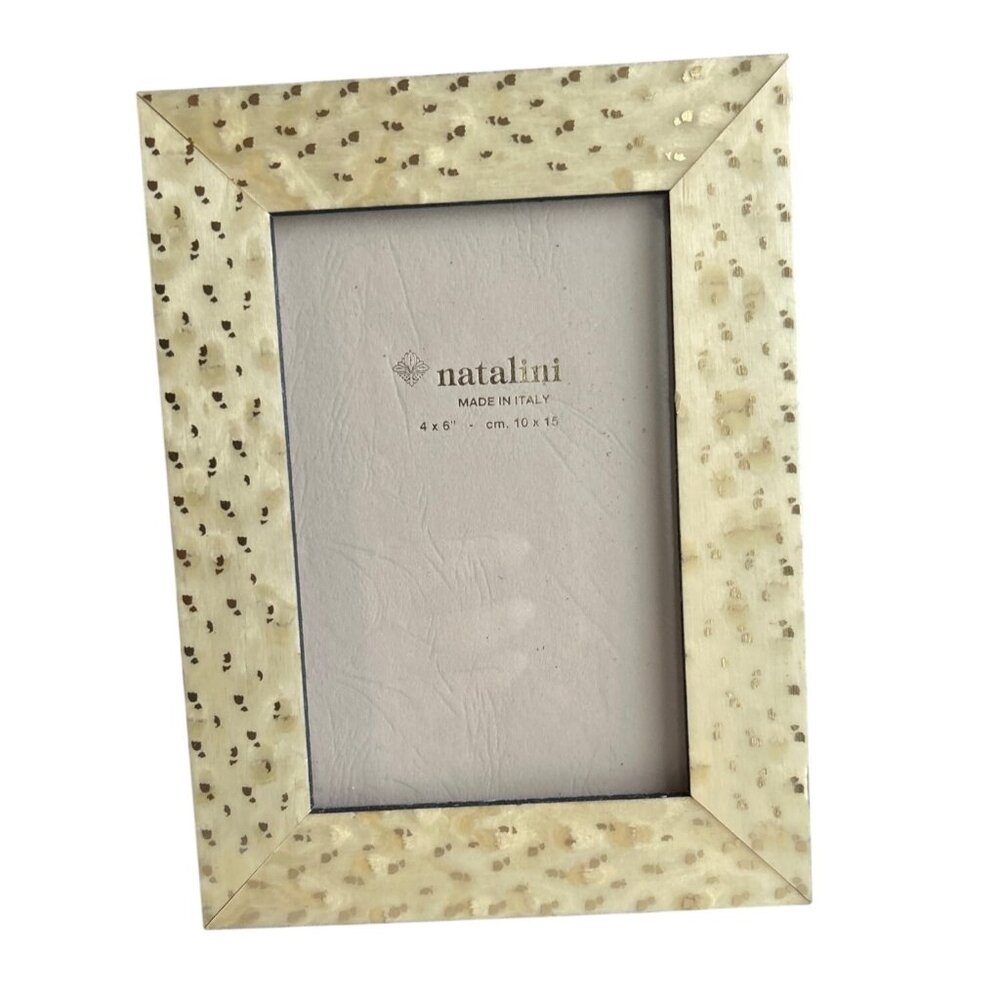 Natalini 4x6 Photo Frame Made In Italy Beige Speckled Design Tabletop Display